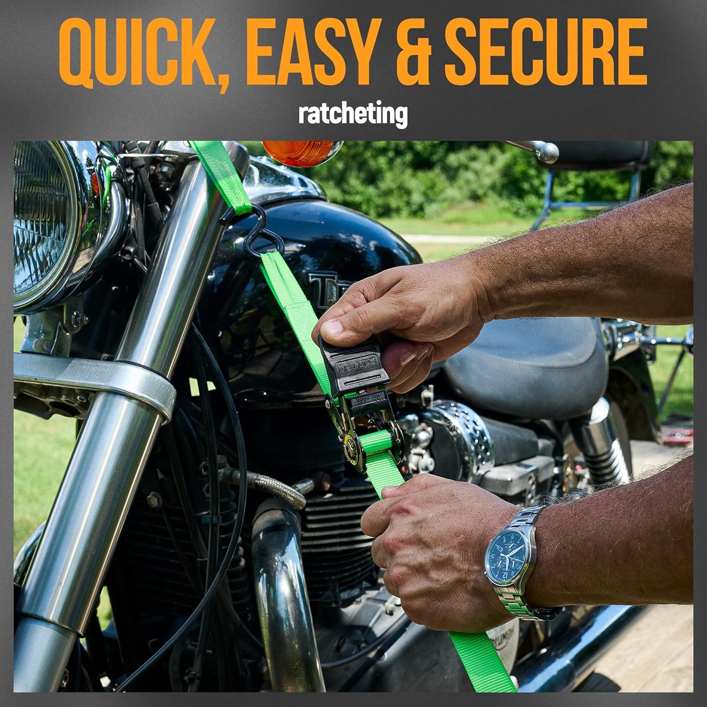 Ratchet Straps, Tie down Strap Set 1650Lb Break Strength, 4 Pack 15Ft X 1In, 4 Soft Loops, Moving Straps Tie Downs, Cargo Cam Buckles for Trucks, Carry Bag, for Men